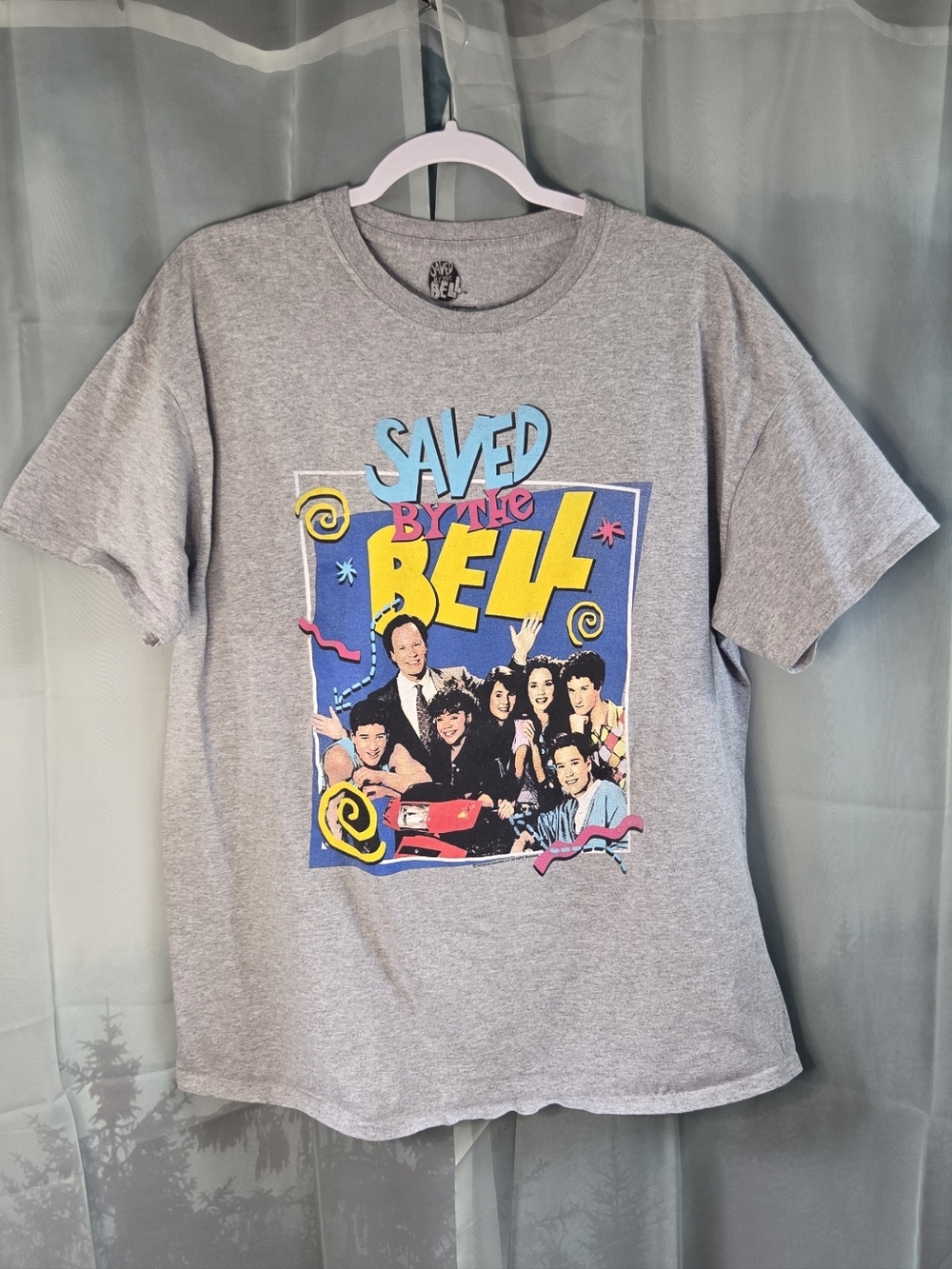 Grey 'Saved By The Bell' Graphic Short Sleeve Tee